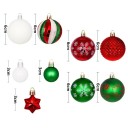 Decorațiuni de Crăciun 44 buc 3 - 6 cm Ornamente colorate pentru brad Bile și stele în culori tradiționale de Crăciun și dimensiuni diferite 2