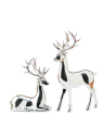 Decorative Deer Figurines Glossy 2 pcs 9x11 cm and 9x16 cm Resin Modern Interior Decoration for Shelves and Dressers 1