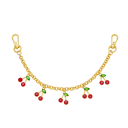 Decorative Handbag Chain with Cherry Charms 26 cm Metal Alloy Gold Decorative Handbag Chain Replacement Short Handle Handbag Accessory 1