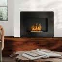 Decorative Wall-Mounted Bioethanol Fireplace Black Curved 66 x 16 x 52 cm Stainless Steel 2000 W for Supplementary Heating 15-20 m² 3