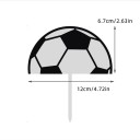 Decorazione da infilare per torta Palla da Calcio 12 x 6,7 cm Decorazione in acrilico per torta per appassionati di calcio Compleanno Festa per bambini 2