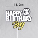 Decorazione da torta Happy Birthday Boy Calcio 13 cm Decorazione in acrilico per ragazzi per compleanni con tema calcistico 2