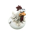 Decorazione divertente a forma di gallina per recinzione, ornamento da giardino in resina, pollo in stile contadino per giardino, cortile e spazi esterni 1