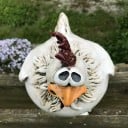 Decorazione divertente a forma di gallina per recinzione, ornamento da giardino in resina, pollo in stile contadino per giardino, cortile e spazi 2