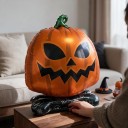 Decorazione Gonfiabile di Halloween Zucca Pallone Standing 65 x 85 cm Faccia Spaventosa Arancione Nera e Verde per Festa di Halloween 2