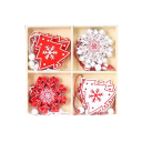 Decorazione in legno con motivo natalizio 12 pz 2