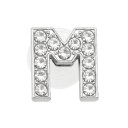 Decorazione in pietre per crocsy lettera M 2,5–3 cm decorazione in PVC argento per personalizzazione delle scarpe e creazione di iniziali 1