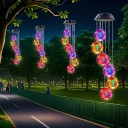 Decorazione luminosa sospesa solare LED 6 sfere 50,8 cm plastica illuminazione multicolore per giardino balcone e interni 3