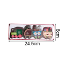 Decorazione natalizia in legno Locomotiva con 3 vagoni 24,5 x 6,5 cm Treno dipinto a mano con regali e figurine in scatola regalo per tavolo o scaffale 2