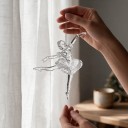 Decorazione natalizia per albero di Natale Ballerina in posizione di danza Trasparente con gonna ghiacciata Con gancio argentato Per Natale 2