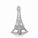 Decorazione Natalizia per Albero Torre Eiffel Struttura a Reticolo Trasparente con Lucentezza Perlacea con Nastro Decorazione Parigina per Natale 6