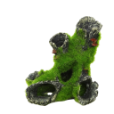 Decorazione per acquario 16 x 10 x 7 cm Casa grotta con muschio artificiale Rifugio per pesci Resina Accessori per acquario sicuri 3