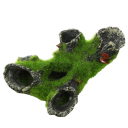 Decorazione per acquario 16 x 10 x 7 cm Casa grotta con muschio artificiale Rifugio per pesci Resina Accessori per acquario sicuri 4