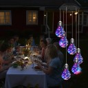Decorazione sospesa solare a LED 6 lampadine 50 cm plastica illuminazione multicolore per giardino balcone e interni 5