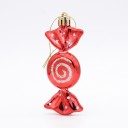 Decorazioni natalizie di zucchero Caramelle 6 pezzi Con chiusura dorata e cordino Altezza 9 cm Superficie lucida con spirale Colore rosso-bianco 3
