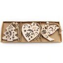 Decorazioni natalizie in legno 12 pezzi C591 27