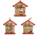 Decorazioni natalizie in legno 3 pezzi 12