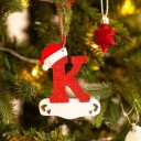 Decorazioni per albero di Natale con lettere Lettere acriliche per albero di Natale Decorazioni natalizie Lettere appese per albero Lettere rosse da appendere 10 cm 11