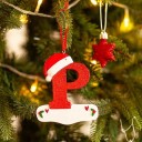 Decorazioni per albero di Natale con lettere Lettere acriliche per albero di Natale Decorazioni natalizie Lettere appese per albero Lettere rosse da appendere 10 cm 16