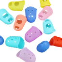 Dedal de silicona para dedo Tapas protectoras transpirables para tocar la guitarra o trabajar con una aguja Manga elástica Colores neutros 1 ud 5