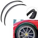 Deflectores de rueda de goma universales 73 cm Negros brillantes 2 unidades Arcos de guardabarros Extensión de guardabarros Protección 2