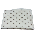 Deka de muselina de algodão para bebés 85x65 cm Toalha de banho para bebés Saco de dormir Padrão corações pretos Fundo bege Para recém-nascidos 1