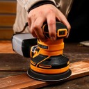 DEKO 320W Orbital Sander 14000 RPM with Dust Extraction Electric Yellow Black for Wood Sanding and DIY 4