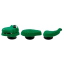 Dekorace na crocsy 3D krokodýl 3 díly PVC efekt prolézání botou originální ozdoba do crocs obuvi stylový doplněk 1