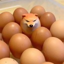 Dekoracja Shiba Inu z jajkiem z PVC 4,5×6 cm zabawna figurka antystresowa z realistycznymi szczegółami 7