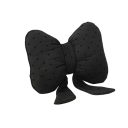 Dekorační polštářek ve tvaru mašle puntíkovaný textilní s dlouhými stuhami designový doplněk na sedačku postel 4