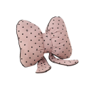 Dekorační polštářek ve tvaru mašle puntíkovaný textilní s dlouhými stuhami designový doplněk na sedačku postel 2