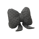 Dekorační polštářek ve tvaru mašle puntíkovaný textilní s dlouhými stuhami designový doplněk na sedačku postel 3