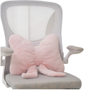 Dekorační polštářek ve tvaru mašle s dlouhými stuhami 41×31 cm plyšový výplň PP bavlna designový doplněk na sedačku 5