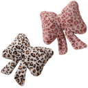 Dekorační polštářek ve tvaru mašle se zvířecím vzorem plyšový s dlouhými stuhami designový doplněk na sedačku postel 1