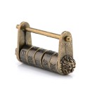 Dekorační visací zámek s kombinací znaků 50 × 28 mm slitina zinku bronzový čínský styl kódový zámek na skříňku krabičku 3