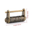 Dekorační visací zámek s kombinací znaků 50 × 28 mm slitina zinku bronzový čínský styl kódový zámek na skříňku krabičku 4