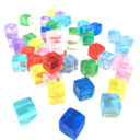 Dekoracyjne kostki 50 sztuk 8 × 8 × 8 mm Przezroczyste akrylowe kostki w różnych kolorach Gra logiczna dekoracja puzzle 13