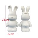 Dekoracyjny królik skarbonka 23 x 12 cm DIY figurka z żywicy do malowania Kreatywne malowanie oszczędzania pieniędzy dekoracja designerska 4