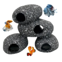 Dekoration für das Aquarium 9,5 x 6,5 x 4 cm Harzhöhle für Cichliden Künstlicher Stein Versteck für Fische Aquarium Deko Sicheres Material 2