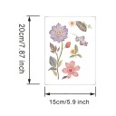 Dekorationsaufkleber Blumen 20 x 15 cm Einfache Anwendung Dekorative Aufkleber für Wände, Möbel und glatte Oberflächen Zarte Blumendekoration 3