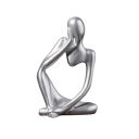 Dekorativ figur 7,5 x 6 x 13 cm Moderne abstrakte siddende figur Design borddekoration Kunstnerisk boligdekoration i resin 5