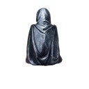 Dekorativ figur av en täckt figur 13 cm plast och harts svart trädgårdsdekoration för mur eller kant av blomsterbädd 2