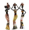 Dekorativ statue af afrikansk kvinde 3 stk. 1