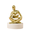 Dekorative Figur 8,5 x 6 x 11,5 cm Sitzende Figur mit Buch Abstrakte Kunst Moderne Wohnraumdekoration für den Tisch Designfigur aus Harz 5
