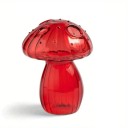 Dekorative Glasvase 12 cm Rot Modernes Design Pilzform Glänzendes Finish Mundgeblasenes Glas 1
