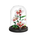 Dekorative Mikro-Bausteine Hibiskus 85 x 85 x 106 mm 151 Teile Blütenmodell im Blumentopf in transparenter Box Kreative Wohnungsdekoration und Geschenk 1