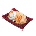 Dekorative schlafende Katze im Körbchen Verschiedene Farben Realistische Figur Niedliche Dekoration für das Armaturenbrett Auto Wohnungsdeko 9