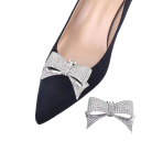 Dekorative Schleife mit Strasssteinen für Pumps ca. 6 cm Metall Clip-On Schuhaccessoire elegantes Schuhzubehör 2