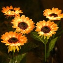 Dekorative Sonnenblumen-Gartenleuchte 75 cm 2