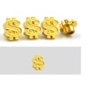 Dekorative Ventilkappen in Form des Dollarzeichens Kunststoff und Kupfer Glänzender Metall-Look Größe 1,5 x 1,5 x 1,5 cm Set mit 4 Stück 4